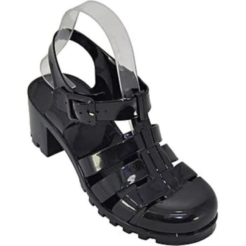 Women's Chunky Heel Jelly Sandals